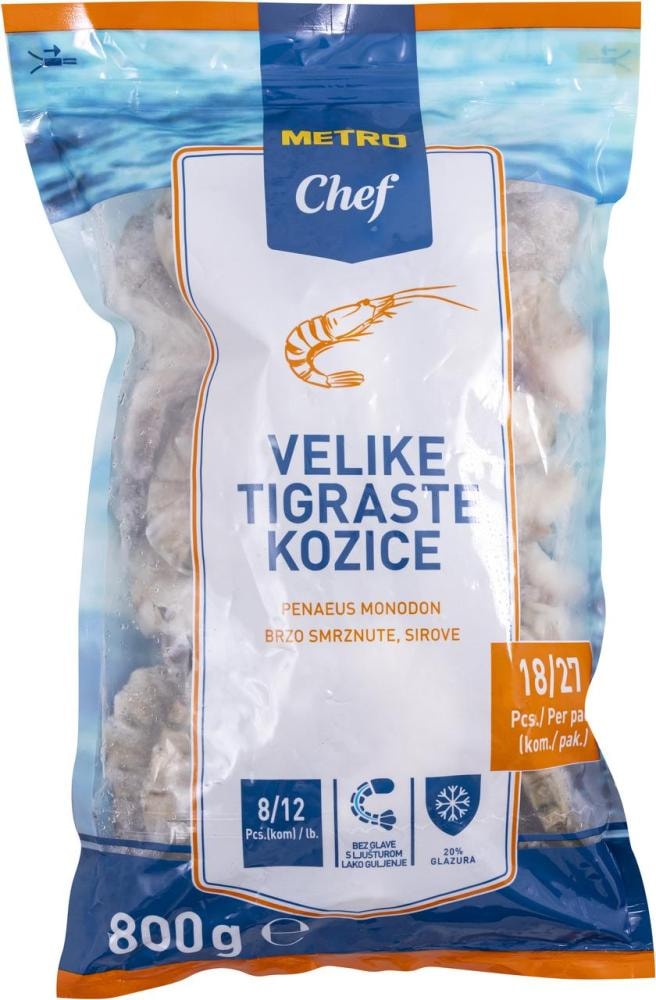 Velike tigraste kozice 800g
