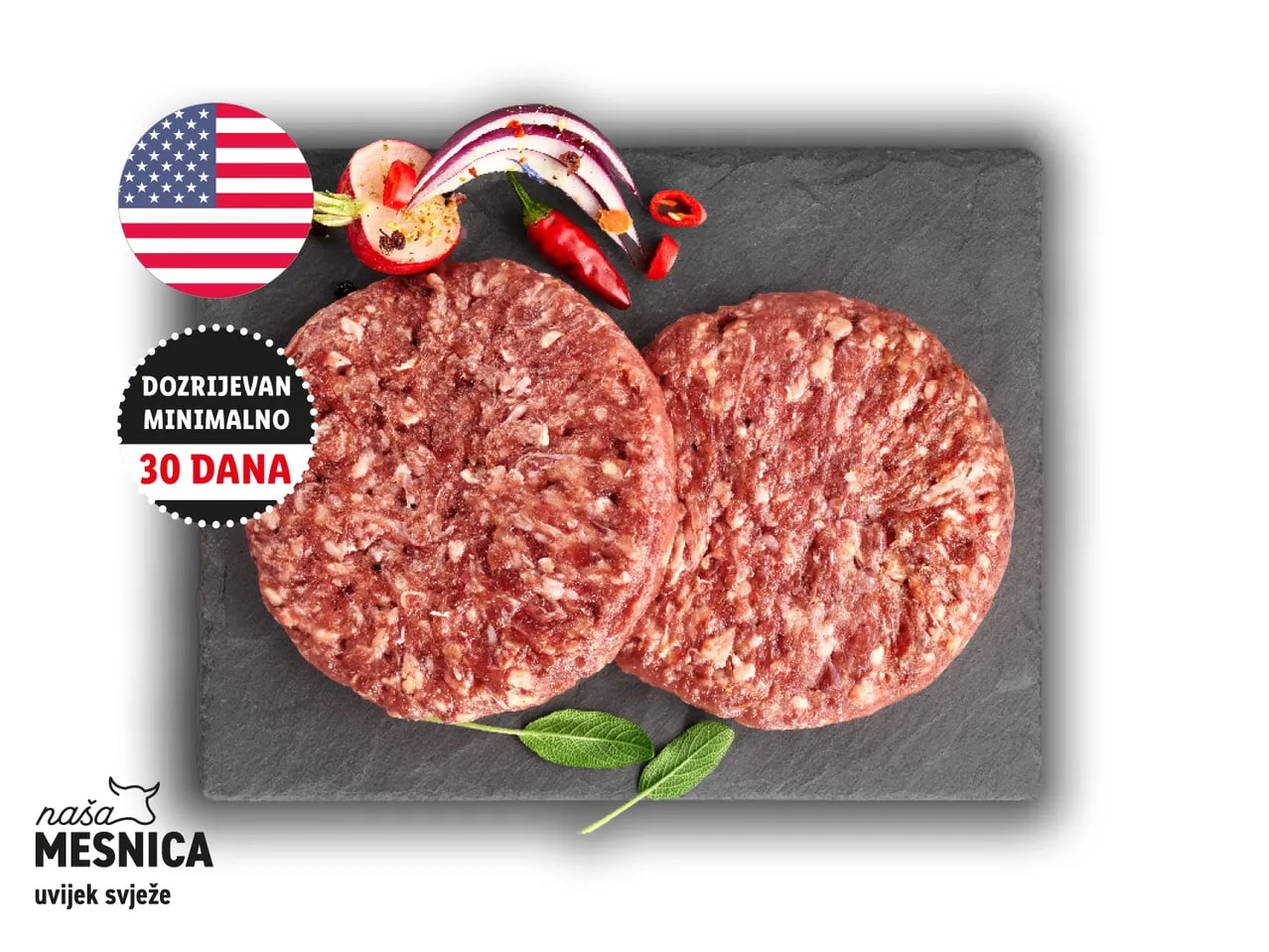 Svježi black angus prime burger 250 g
