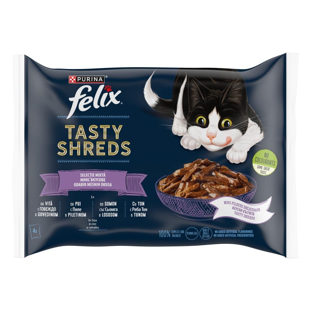 Tasty shreds mokra hrana za odrasle mačke riba 10x80g