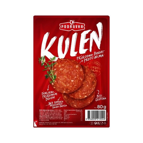 Čajna, zimska, kulen, pannonia ili srijemska kobasica podravka 80g Podravka
