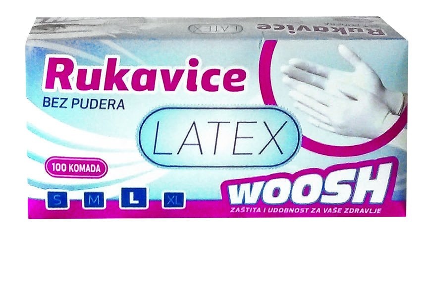 Woosh lateks rukavice 100 kom