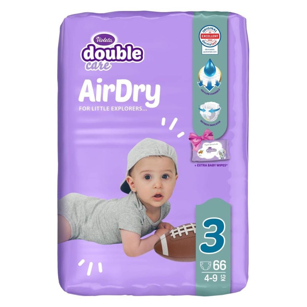 Pelene dc air dry jumbo midi 3 4-9kg, 66 kom