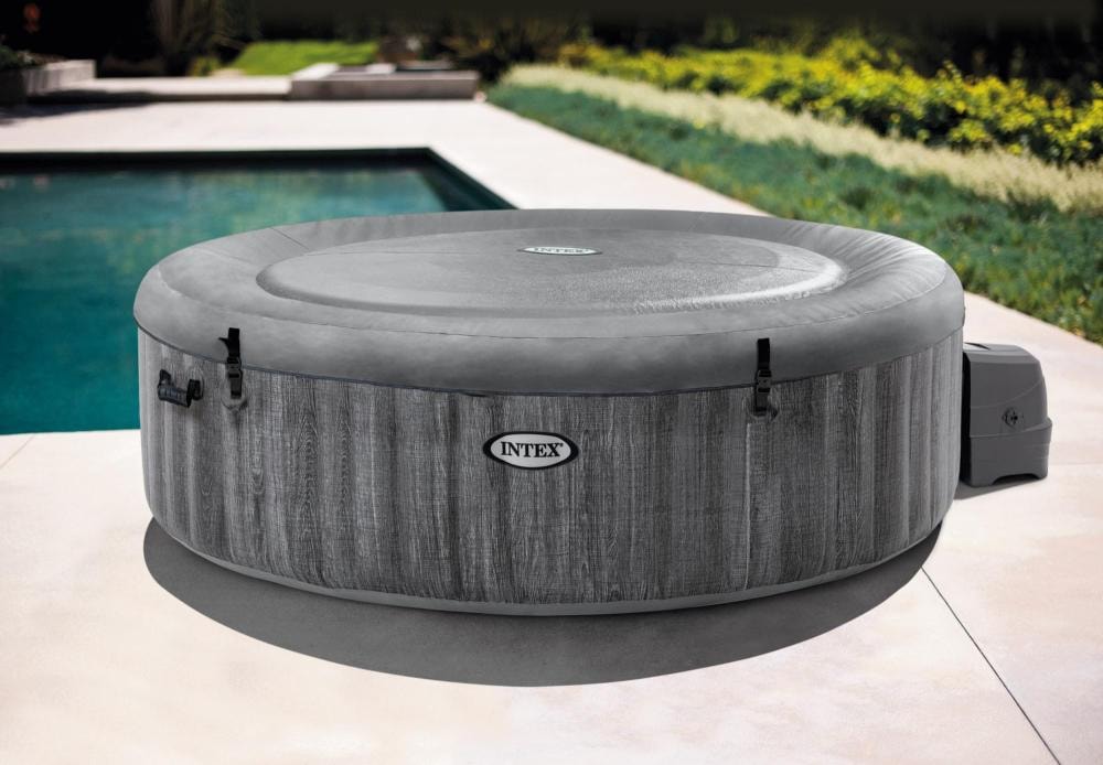 Masažni bazen intex pure spa grey wood deluxe