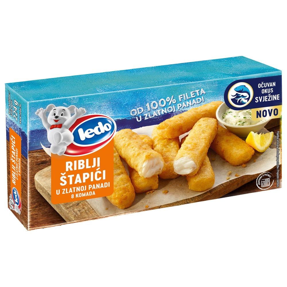Riblji štapići 100% filet u zlatnoj panadi 224 g