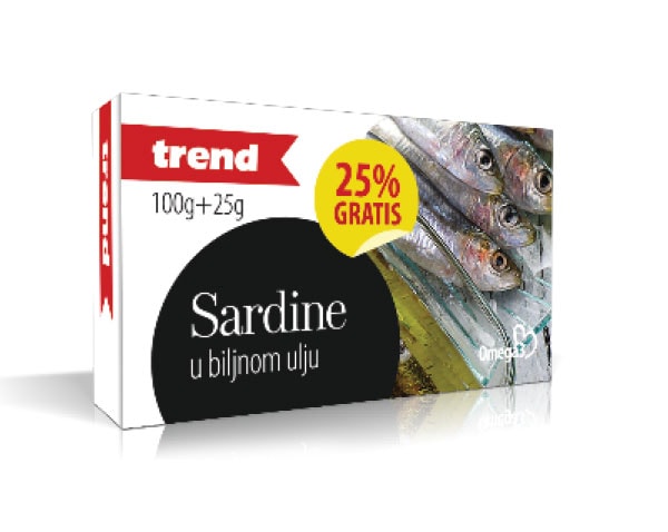 Sardina u biljnom ulju 100g+25g