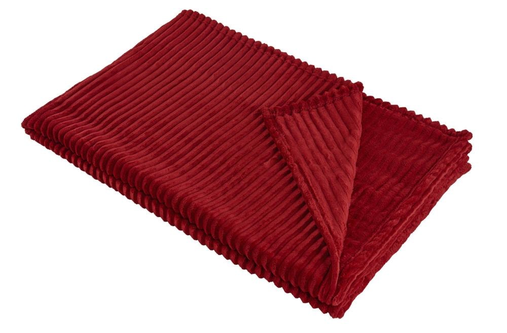 Deka flannel cord rubin 150 x 200 cm
