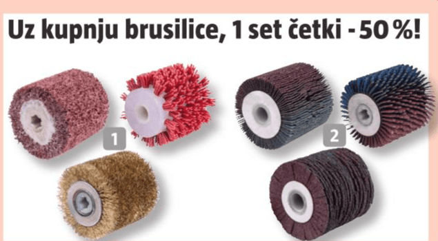 Set brusnih četki za drvo 3-dijelni