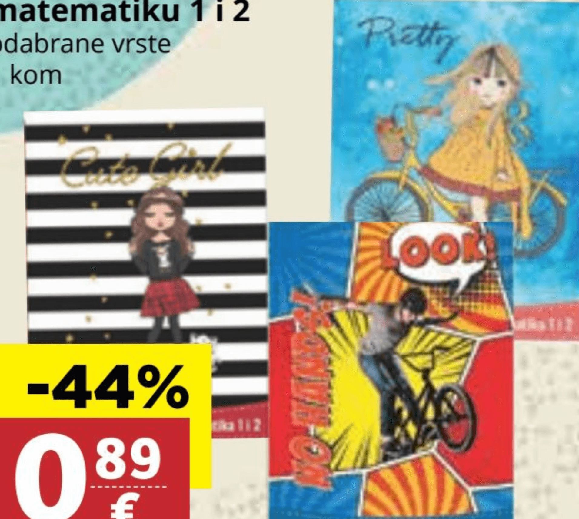 Bilježnica za matematiku 1 i 2 1 kom