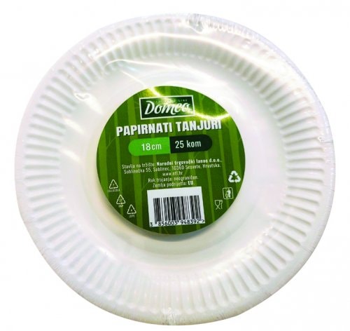 Papirnati tanjuri fi 23 cm, 25 kom