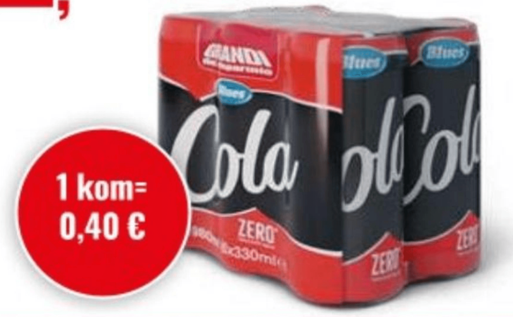 Gazirano piće cola zero limenka 6 x 330 ml