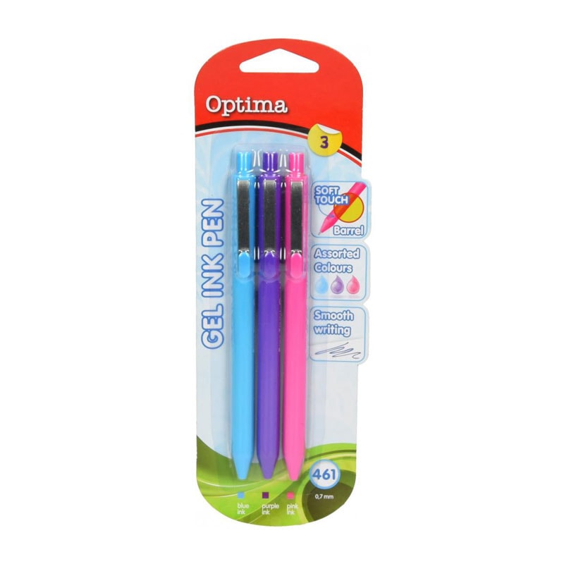 Gel pen optima 0,7, sort boja