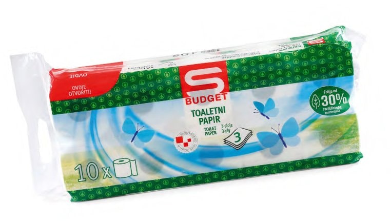 Toaletni papir 10/1 ili 1 kom S-BUDGET