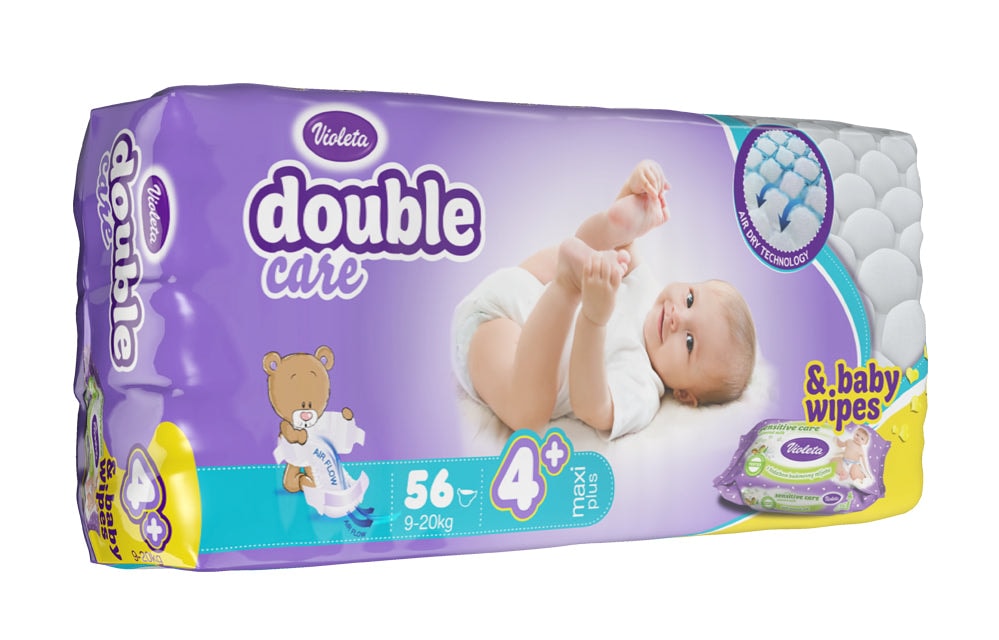 Pelene dc air dry jumbo maxi plus 4+ 9-20kg, 56 kom