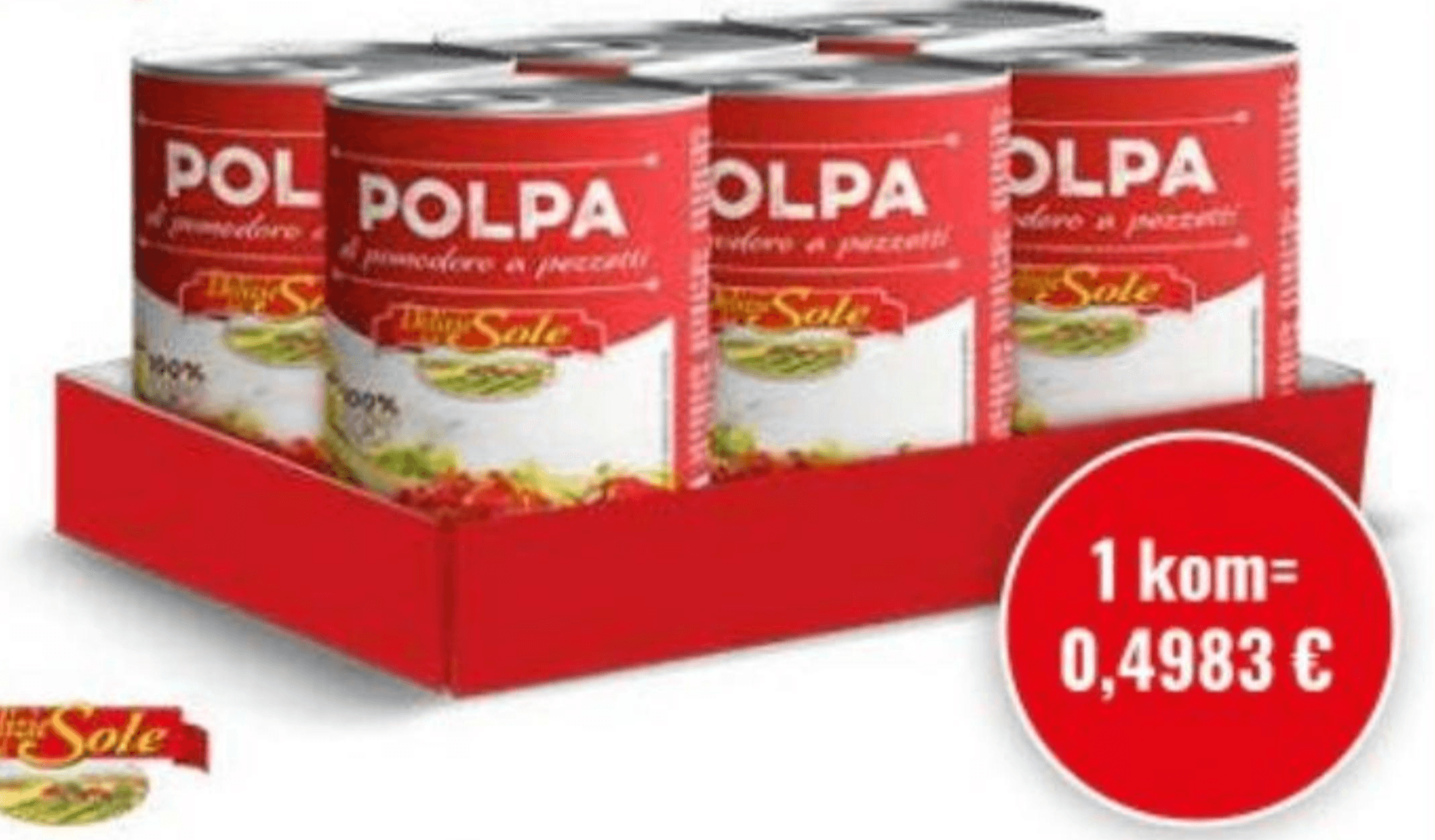 Sjeckana rajčica 6 KOM, 2,4 kg
