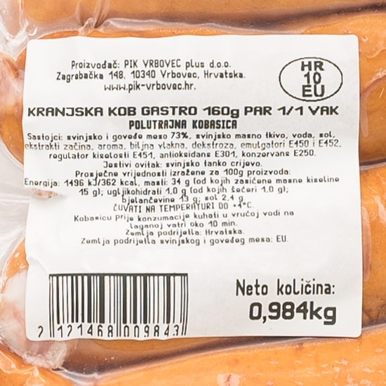Kranjska gastro cca 1 kg
