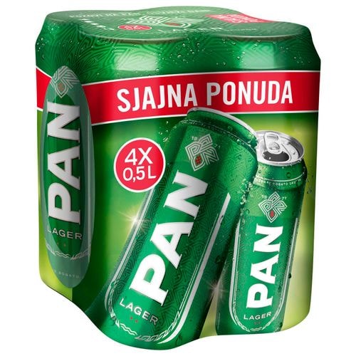Pivo limenka 4 x 500 ml