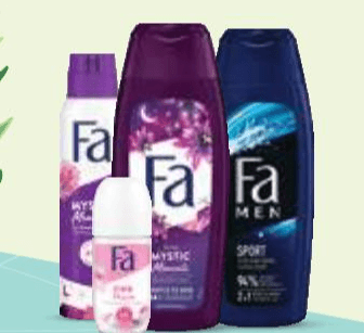 Proizvodi 400 ml (gel za tuširanje), 150 ml (dezodorans u spreju), 50 ml (roll-on)
