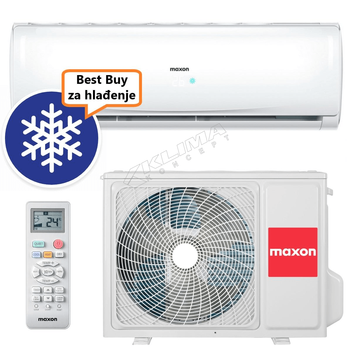 Klima uređaj hlađenje 4,6 kW, grijanje 4,6 kW