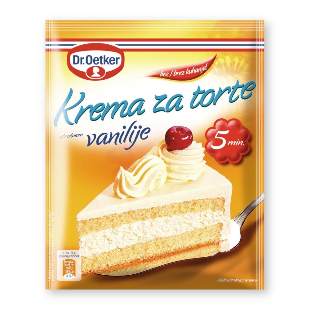 Šlag krema Čokolada 60 g, Vanilija 45 g