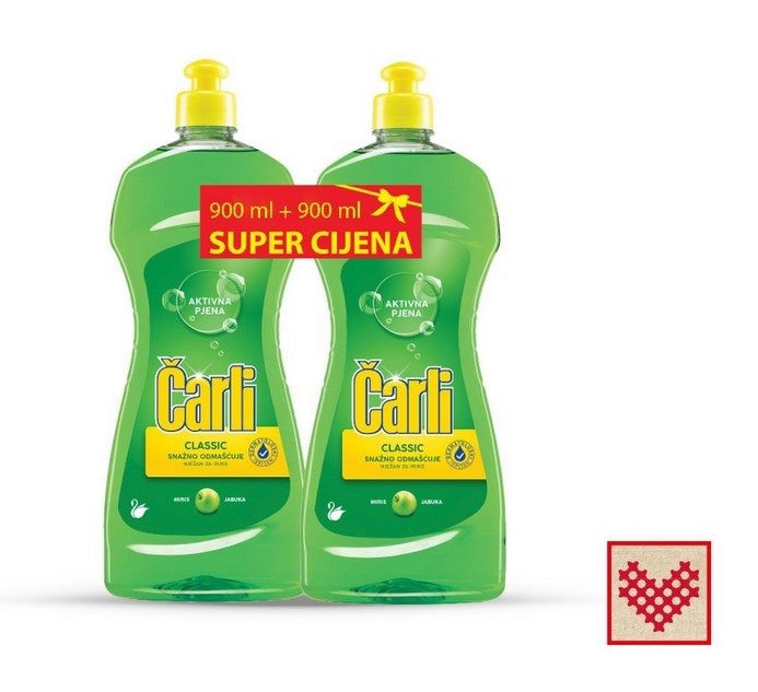 Čarli deterdžent za posuđe 2 x 900 ml