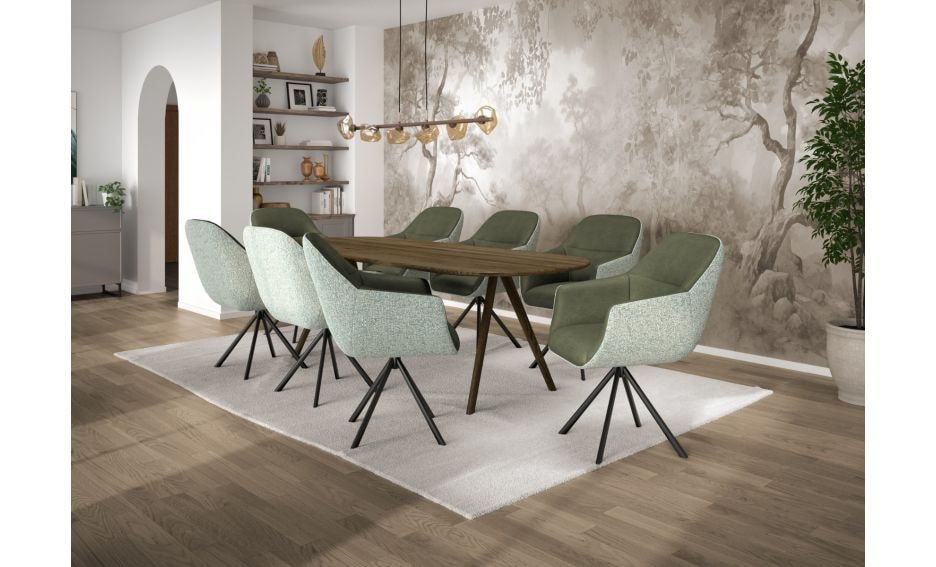 Lamer oval fiksni stol za 8 osoba, 200 x 100 cm