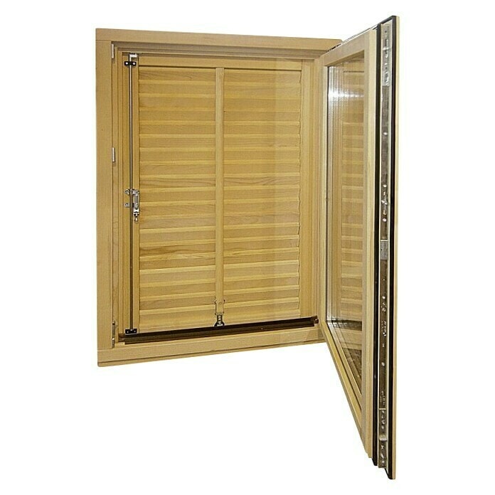 Drveni prozor s pomičnom griljom 80 x 90 cm