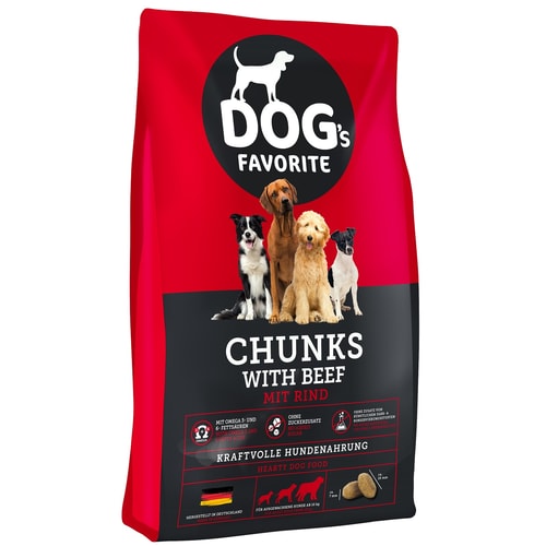 Dog's favorite chunks with beef 15 kg