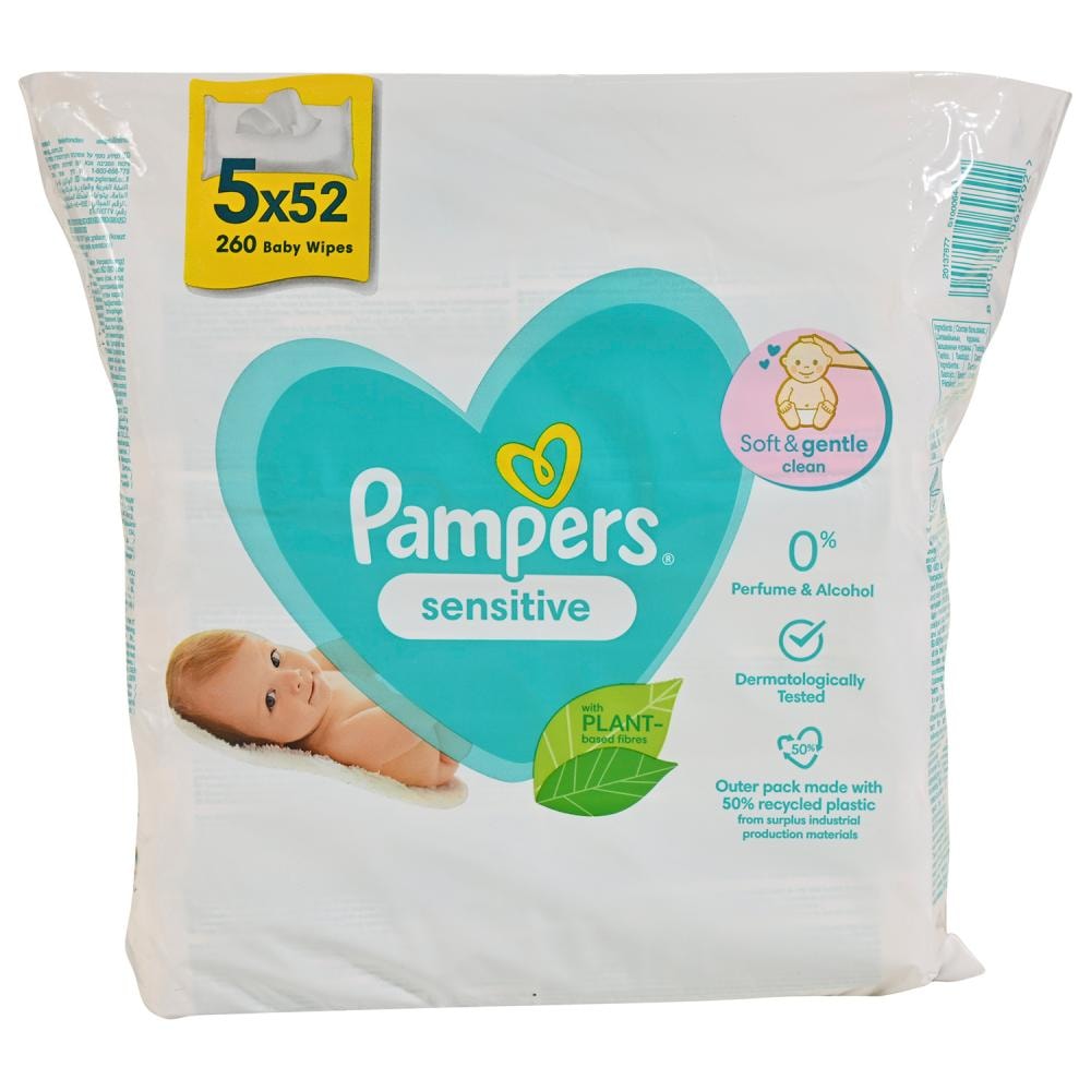 Pampers vlažne maramice 5 x 52 kom