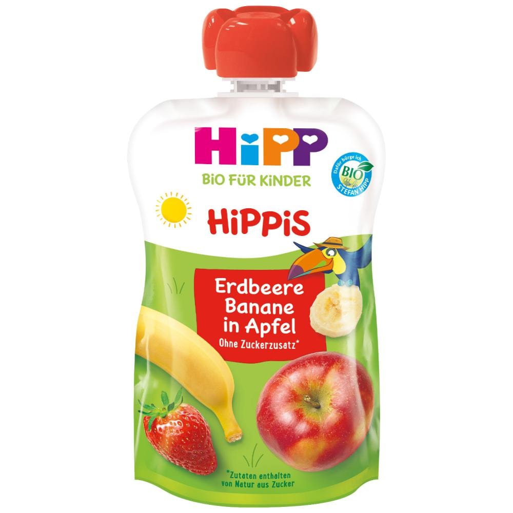 Voćni pire erdbeere banane in apfel