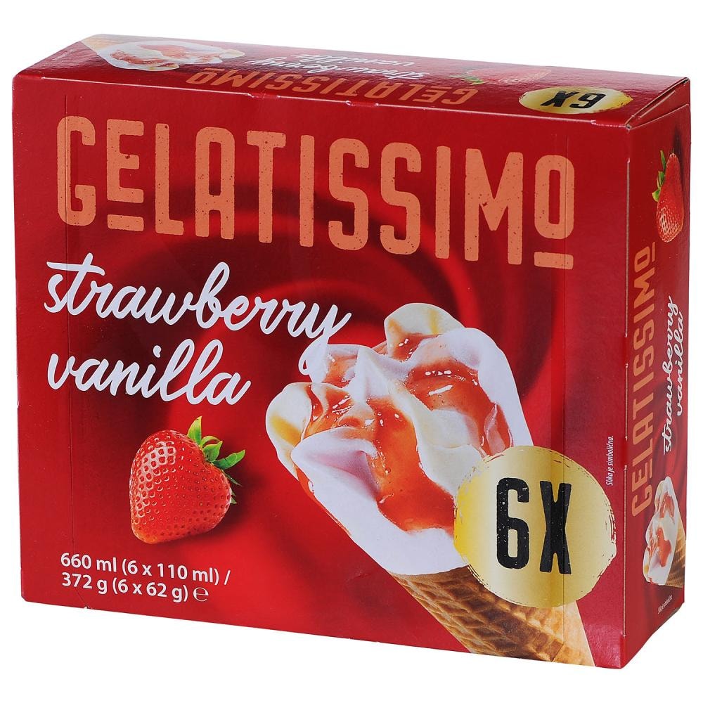 Gelatissimo sladoled kornet 6x110ml