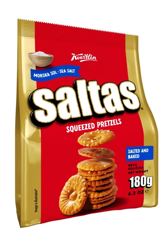 Saltas squeezed pretzels 100 g ili 180 g