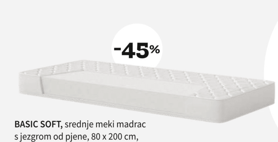 Basic soft madrac 80 x 200 cm