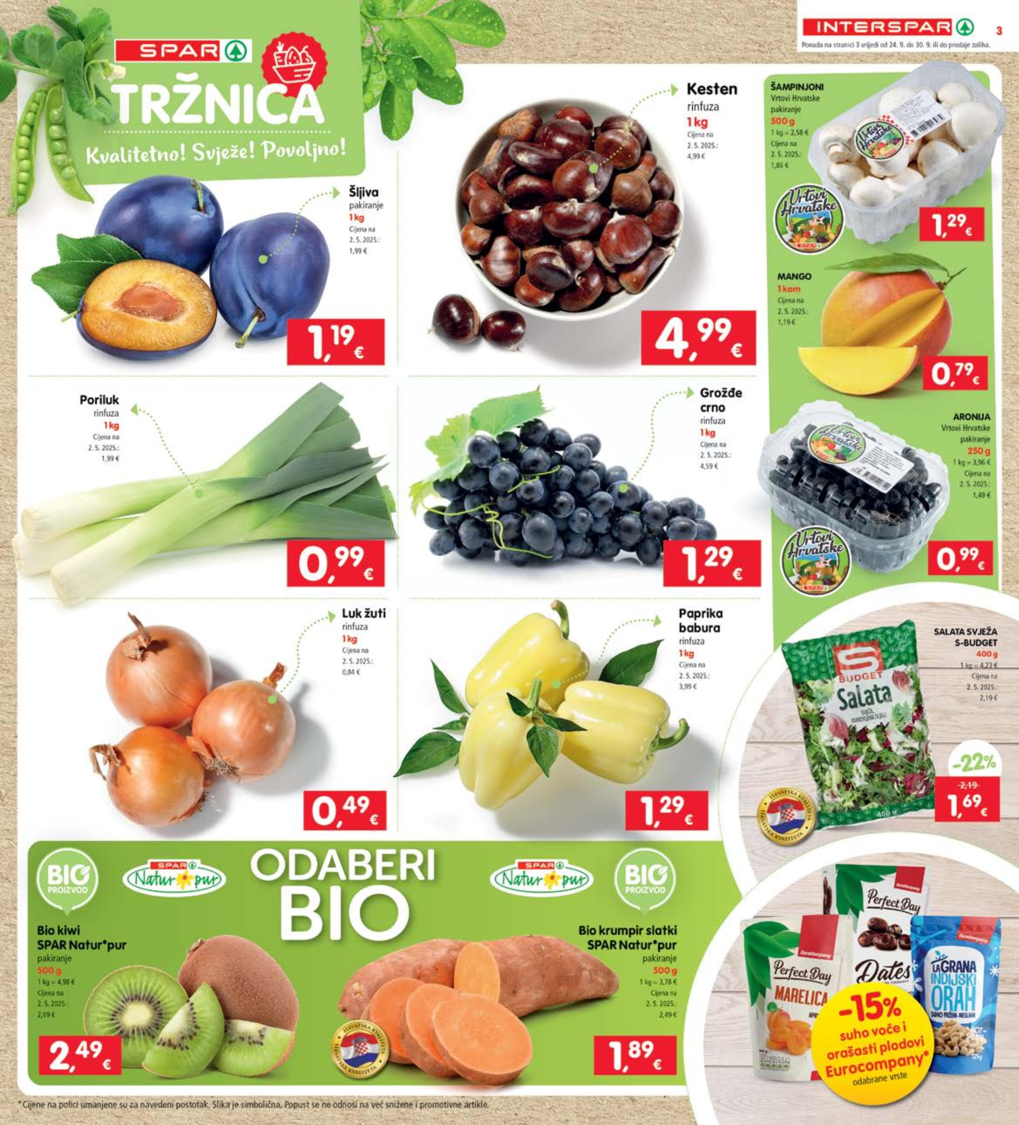 Stranica 3. Interspar kataloga - Akcije od 24.09. do 30.09.2025.