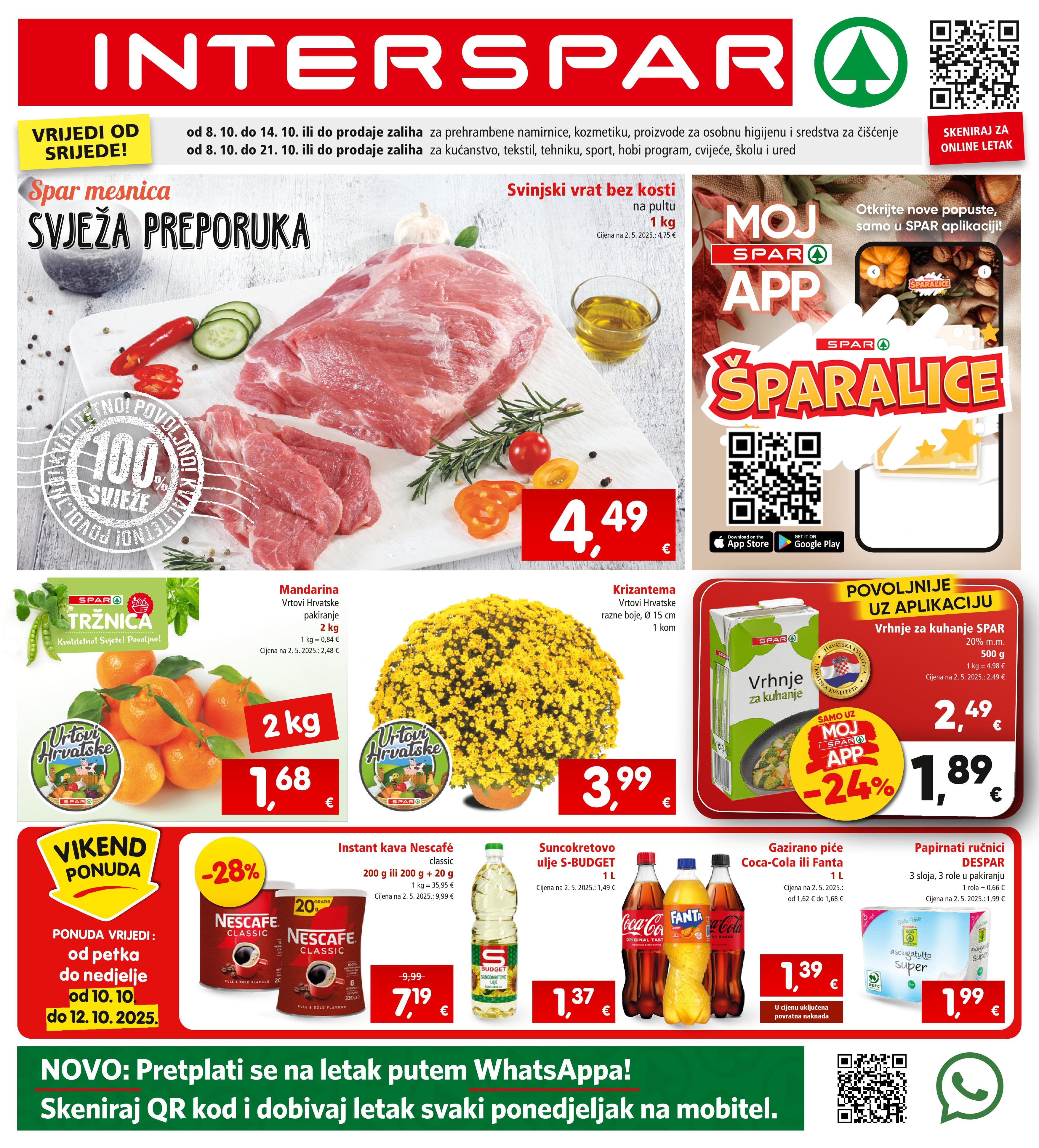 Stranica 1. Interspar kataloga - Akcije od 08.10. do 14.10.2025.