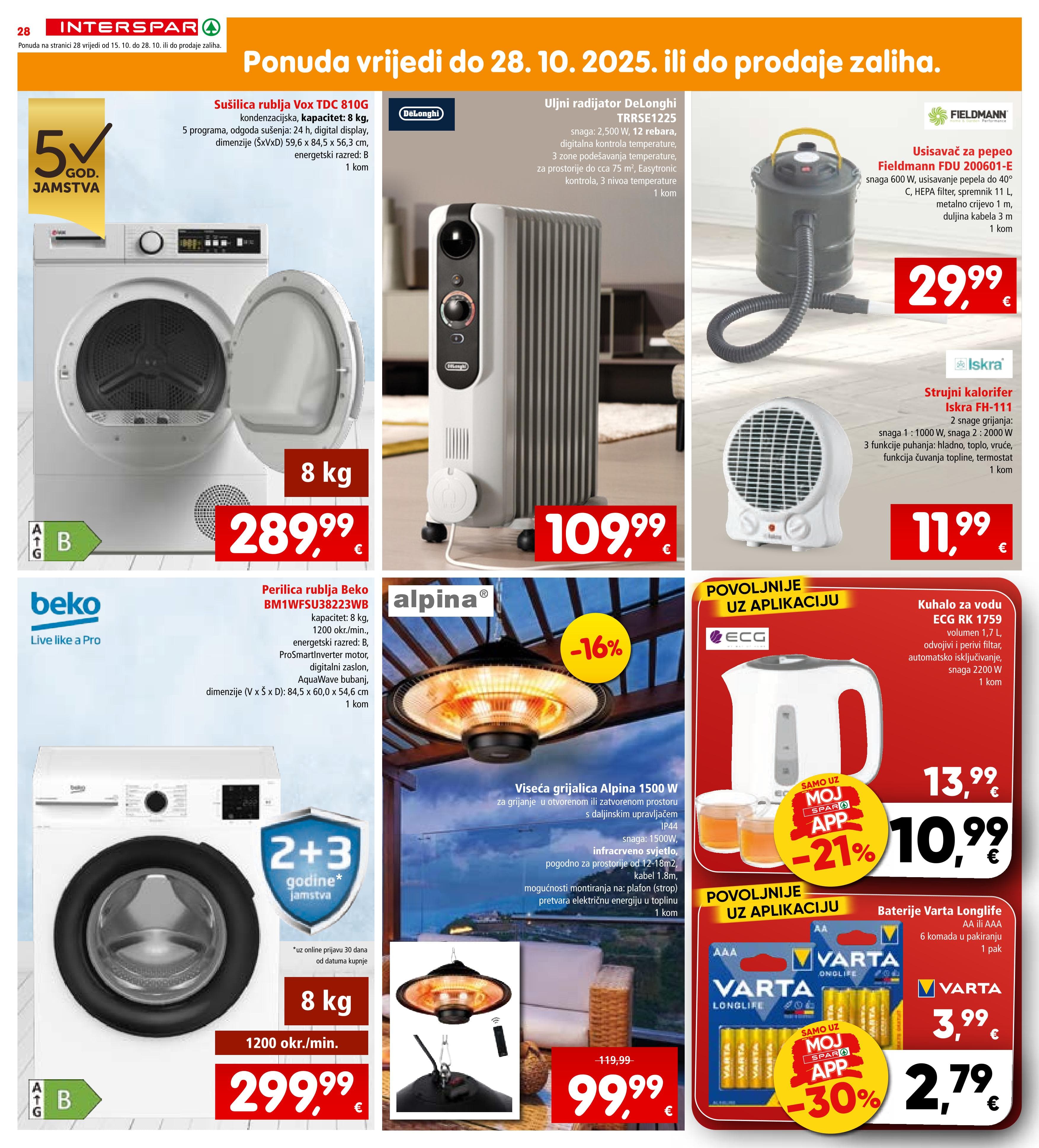 Stranica 30. Interspar kataloga - Akcije od 15.10. do 21.10.2025.