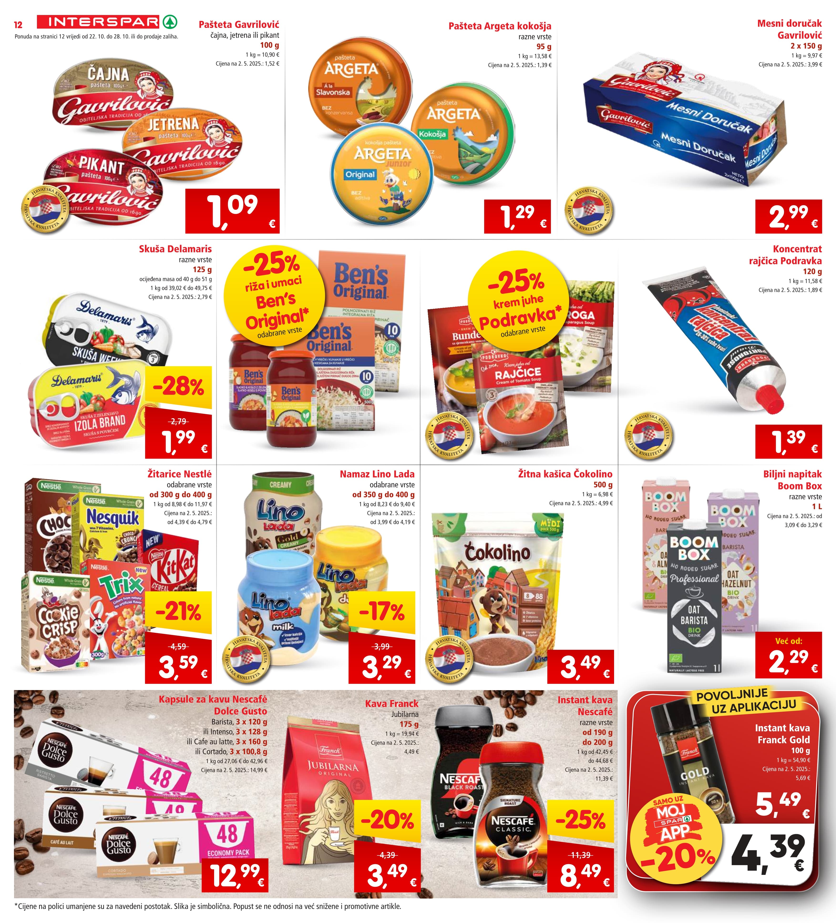 Stranica 14. Interspar kataloga - Akcije od 22.10. do 28.10.2025.