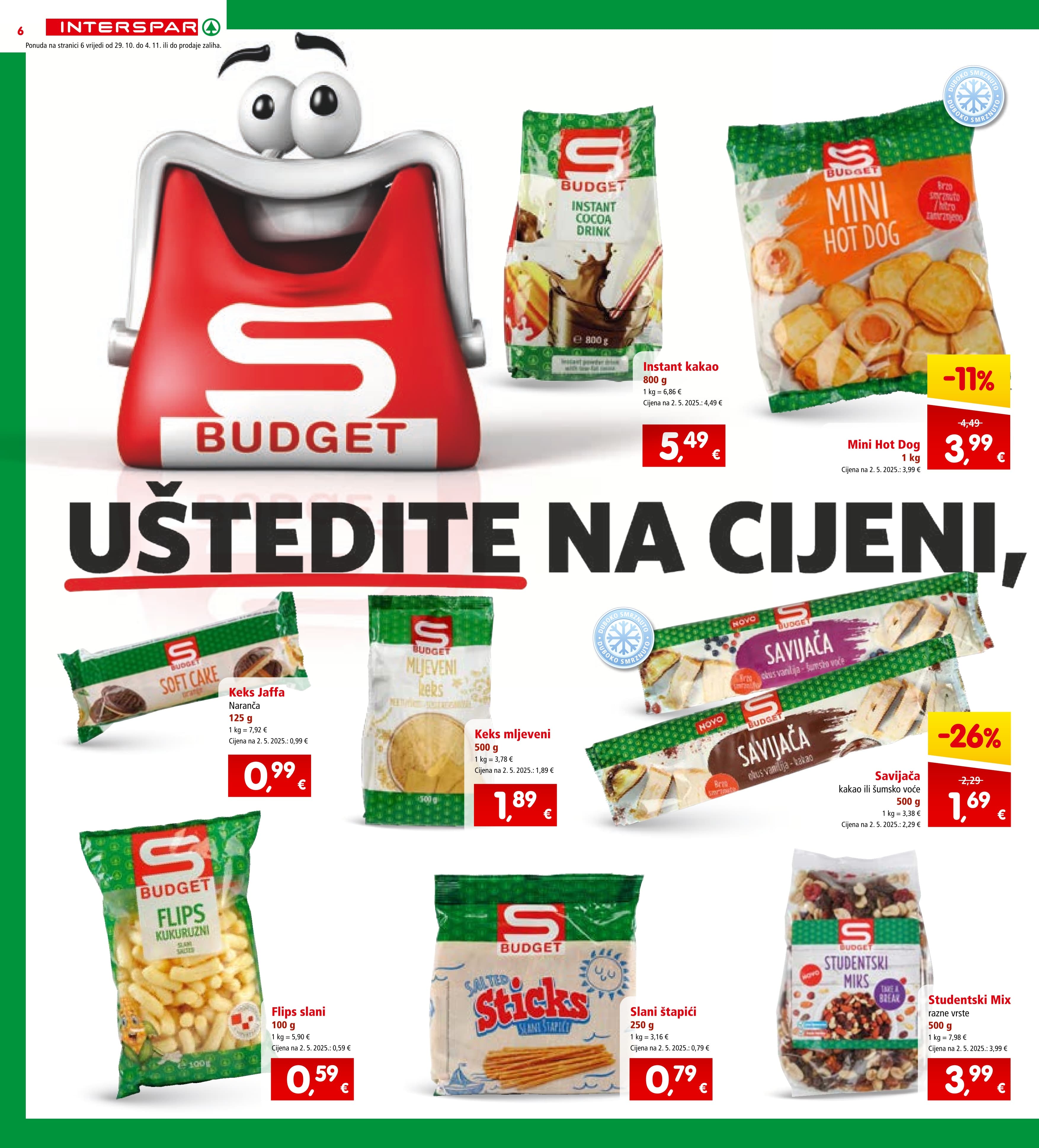 Stranica 6. Interspar kataloga - Akcije od 29.10. do 04.11.2025.
