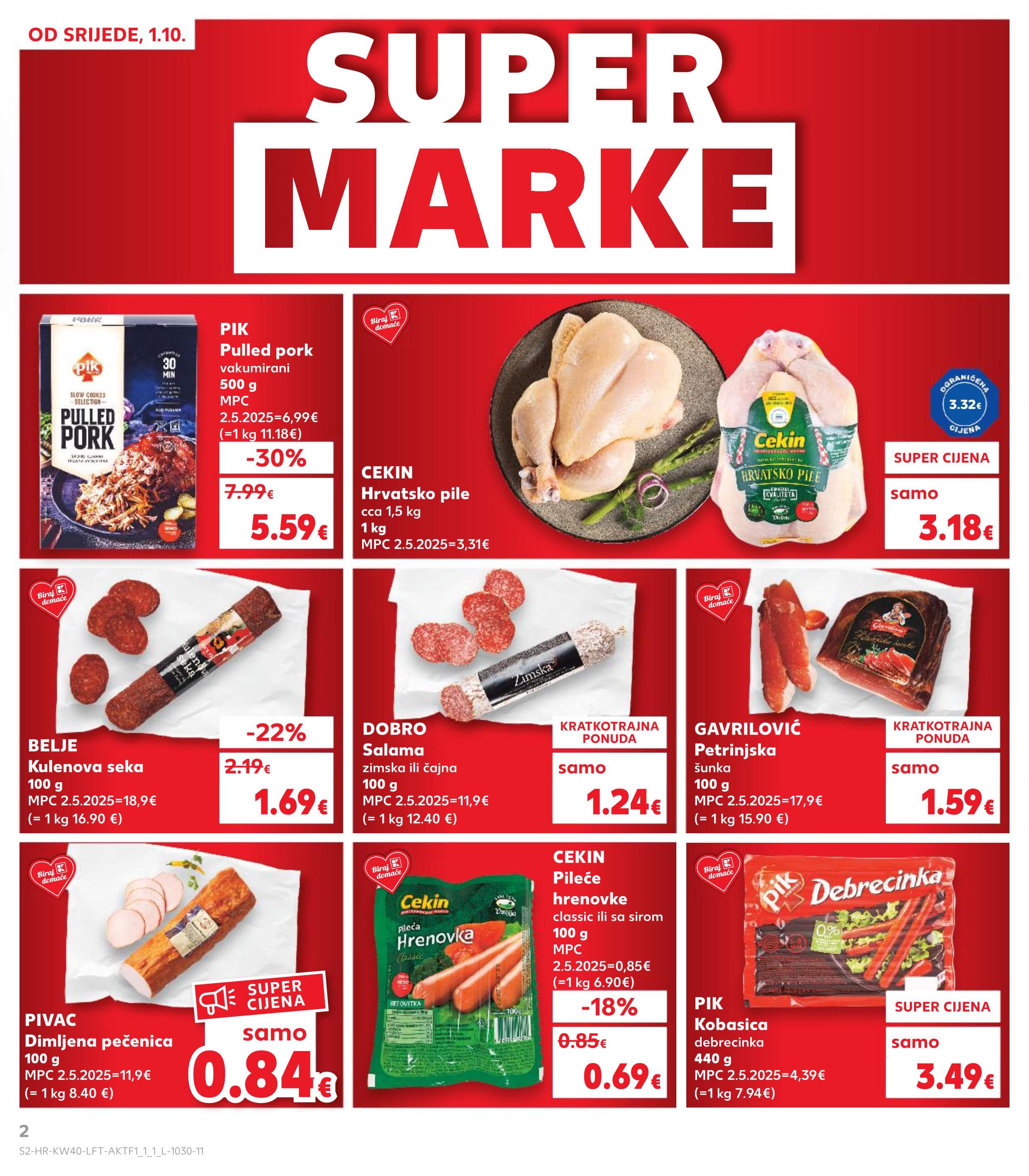 Stranica 2. Kaufland kataloga - Akcije od 01.10. do 07.10.2025.