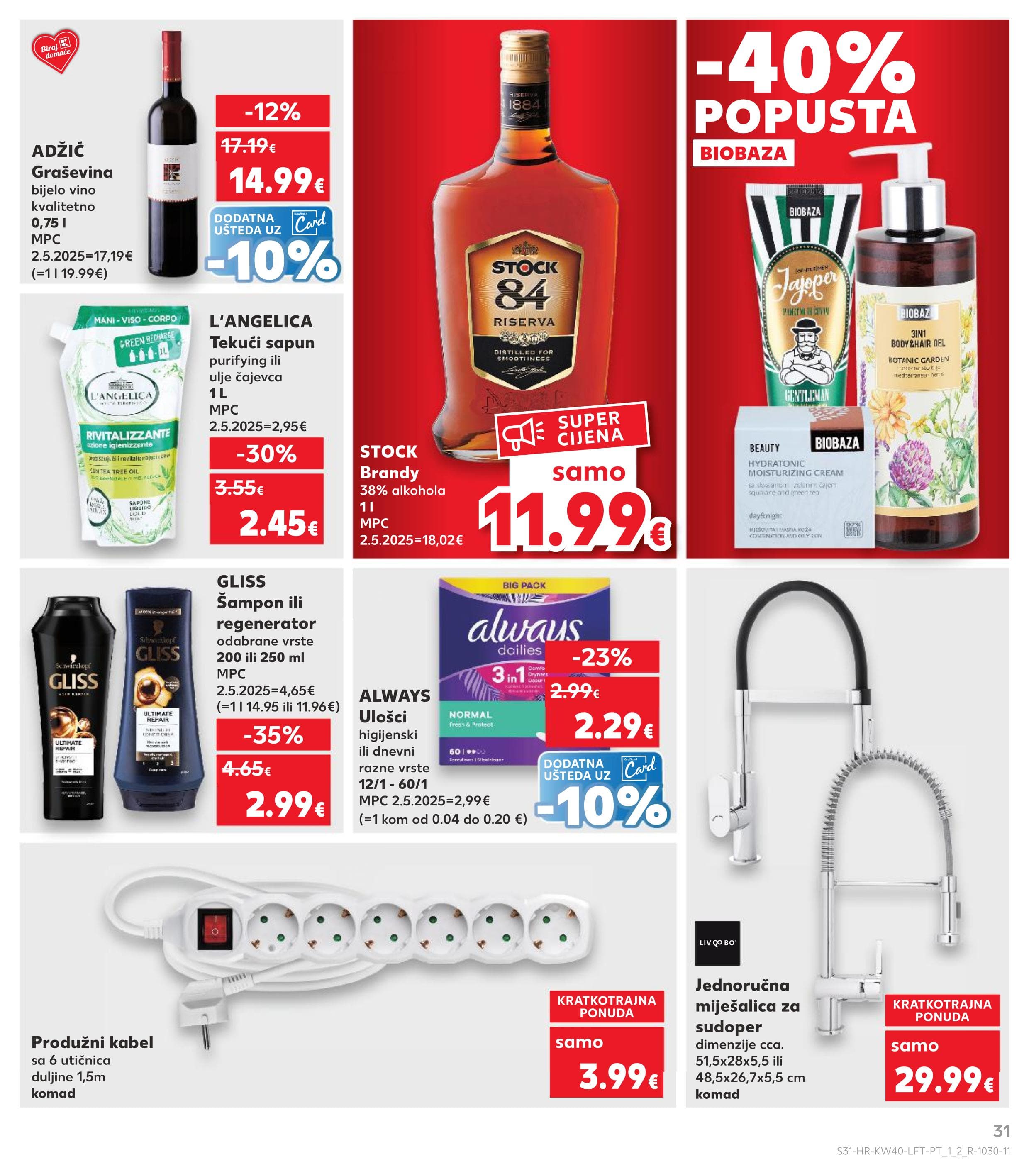 Stranica 31. Kaufland kataloga - Akcije od 01.10. do 07.10.2025.