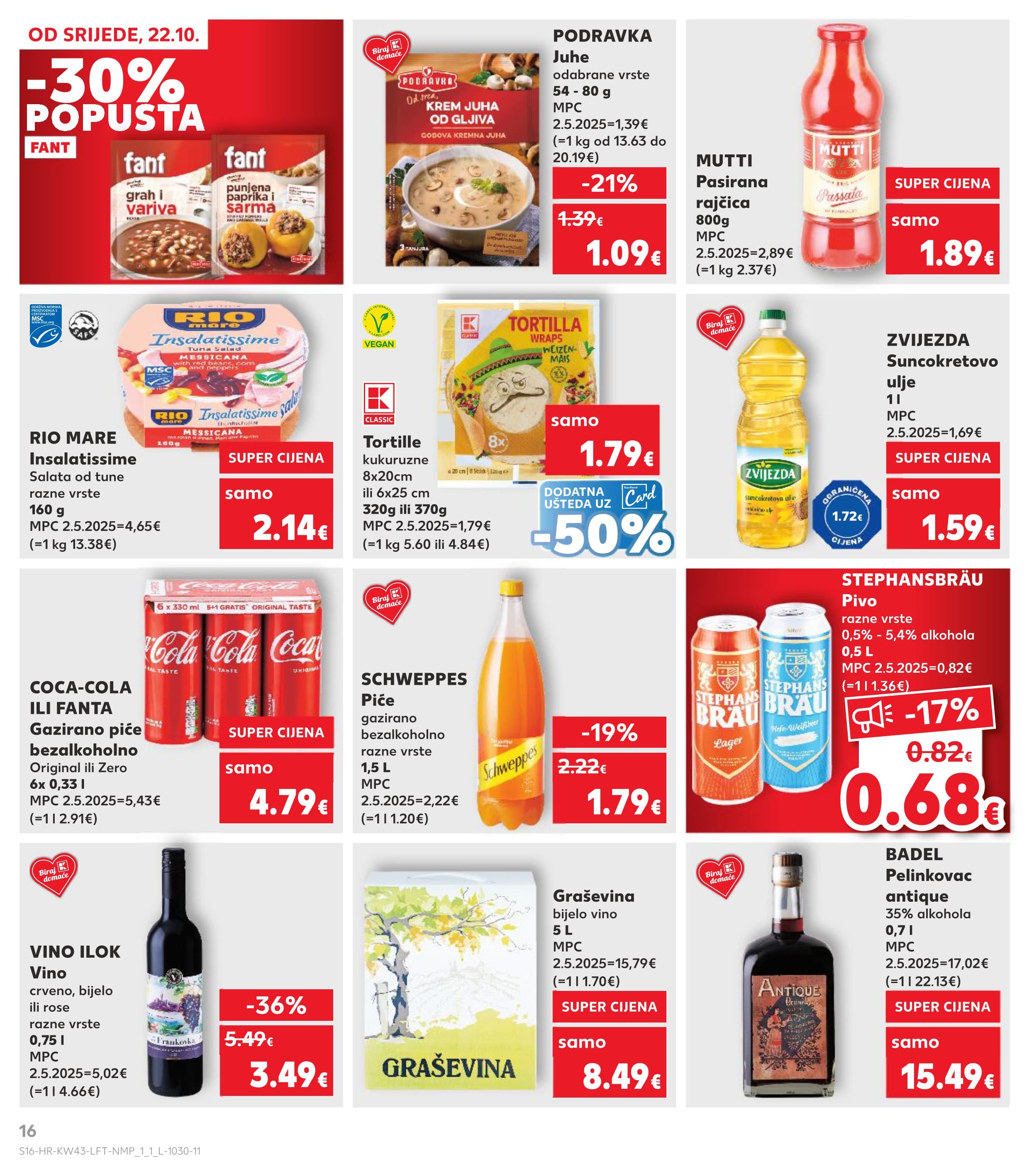 Stranica 16. Kaufland kataloga - Akcije od 22.10. do 28.10.2025.