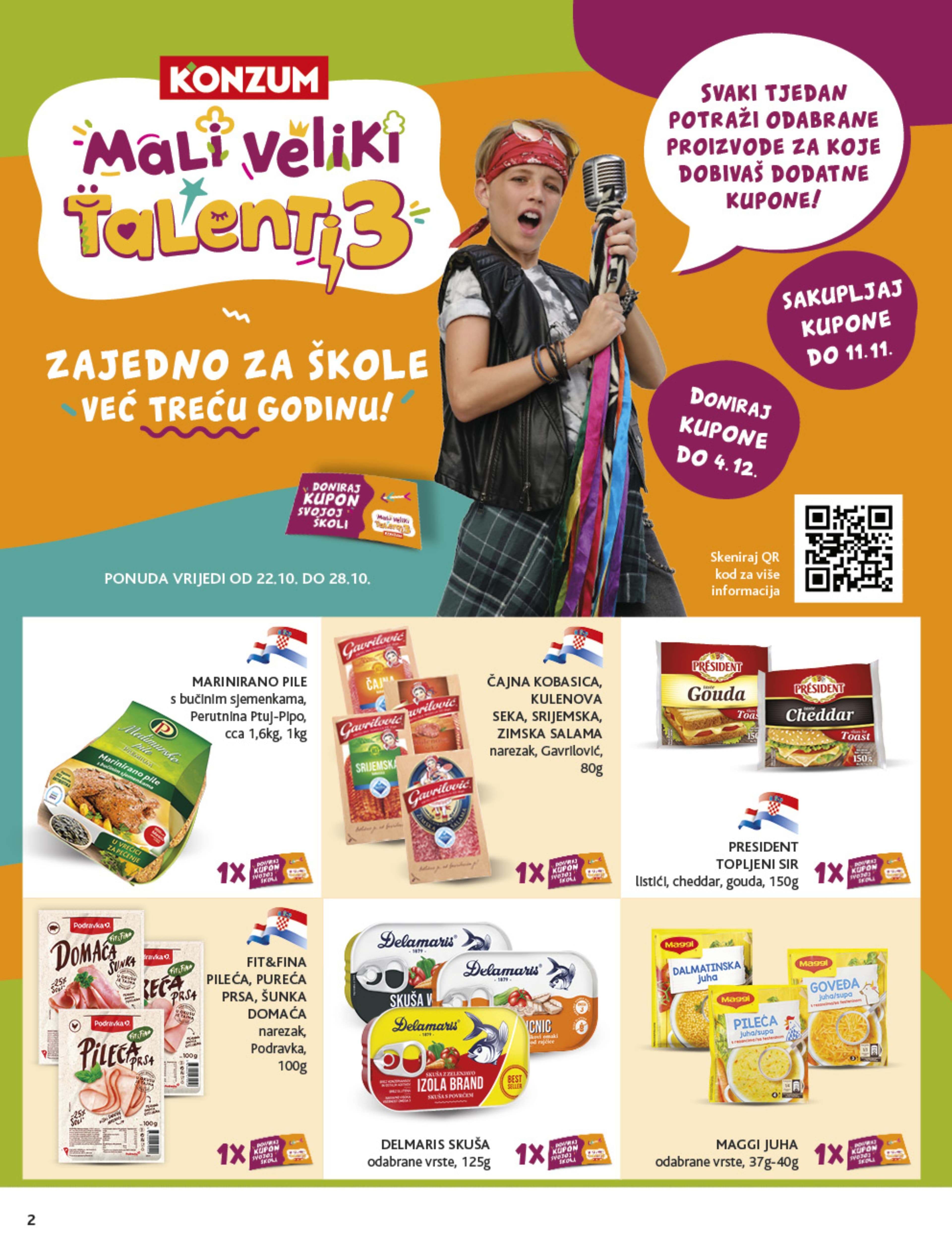 Stranica 2. Konzum kataloga - Akcije od 22.10. do 28.10.2025.