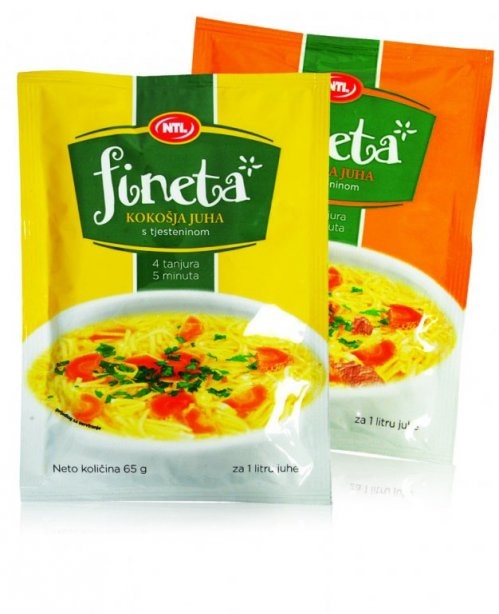 Juha kokošja, goveđa, povrtna bistra s tjesteninom 65 g