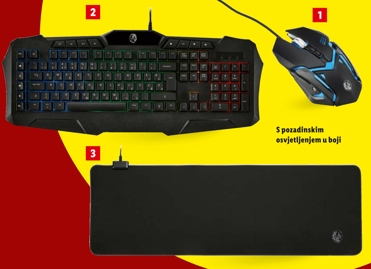 TRONIC® Gaming set (miš, tipkovnica i podloga) 1 set