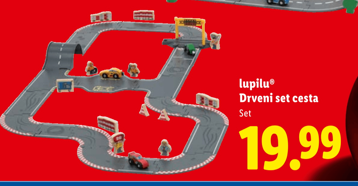 lupilu® Drveni set cesta Set
