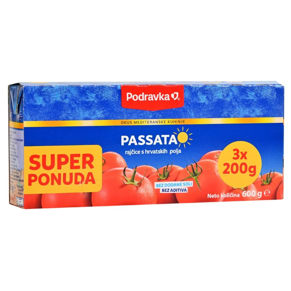 Podravka Rajčica Pasirana 600 g (3x200 g)