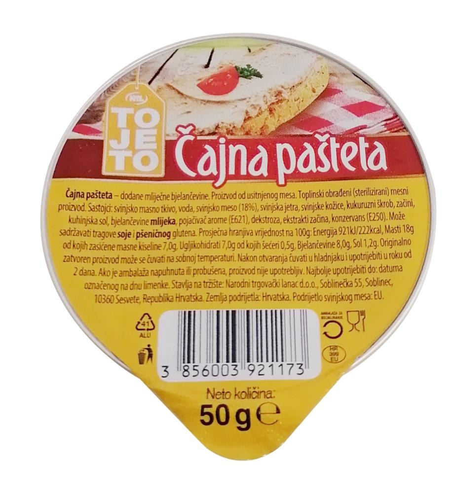 Pašteta ToJeTo Čajna, jetrena 50 g ToJeTo