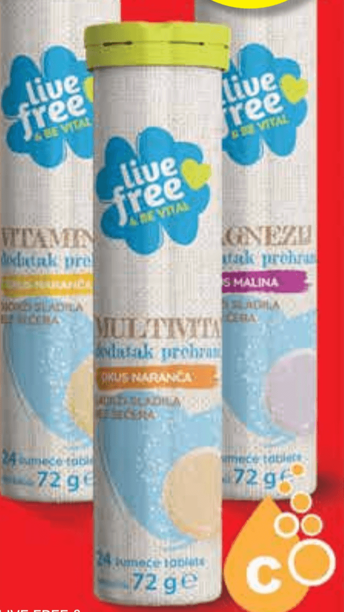 Live Free & Organic Šumeće tablete 72 g LIVE FREE & ORGANIC