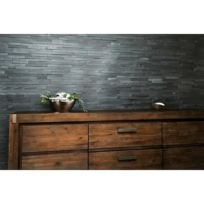 Zidna obloga 'Nature' crna mat 0,43 m²