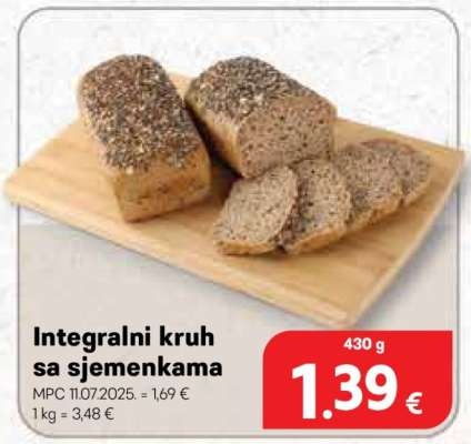 Integralni kruh sa sjemenkama 430 g