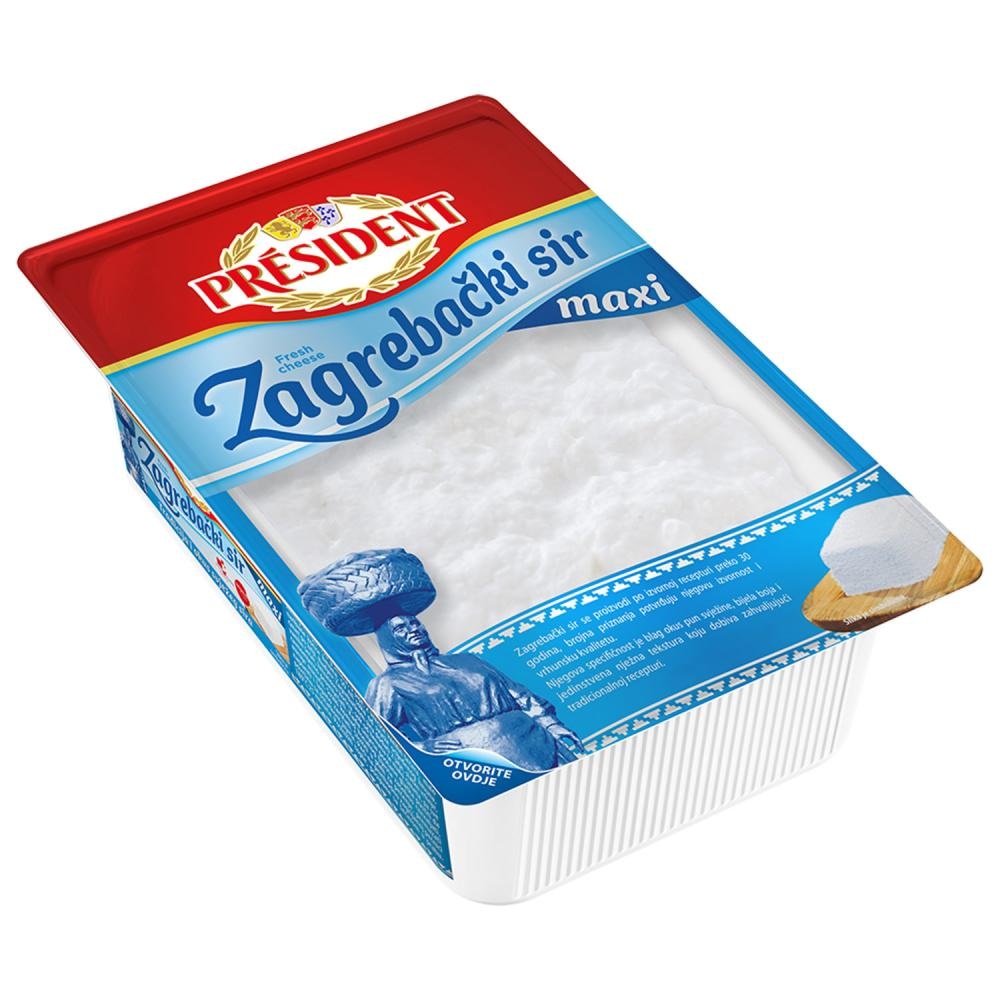Zagrebački svježi sir President 750 g Dukat